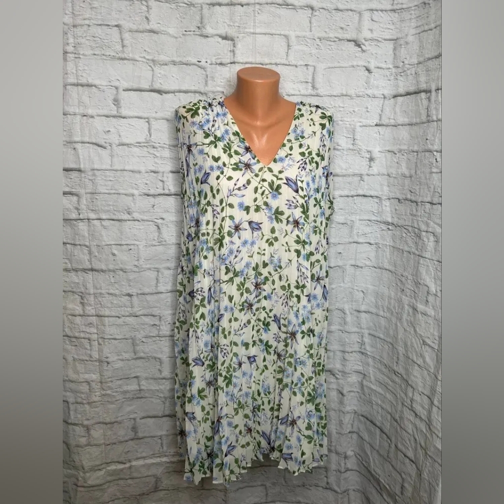 Max Studio Leafy Print Maxi Dress L Large New NWT